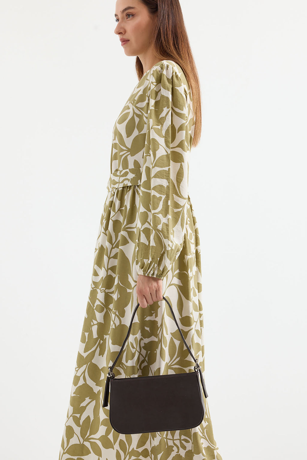 010172 Düz Baget Omuz Çantası - Kahverengi