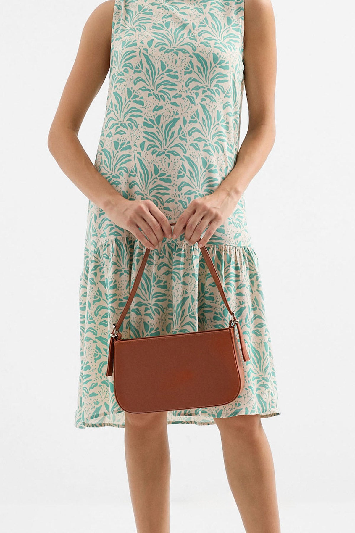 010172 Düz Baget Omuz Çantası - Taba