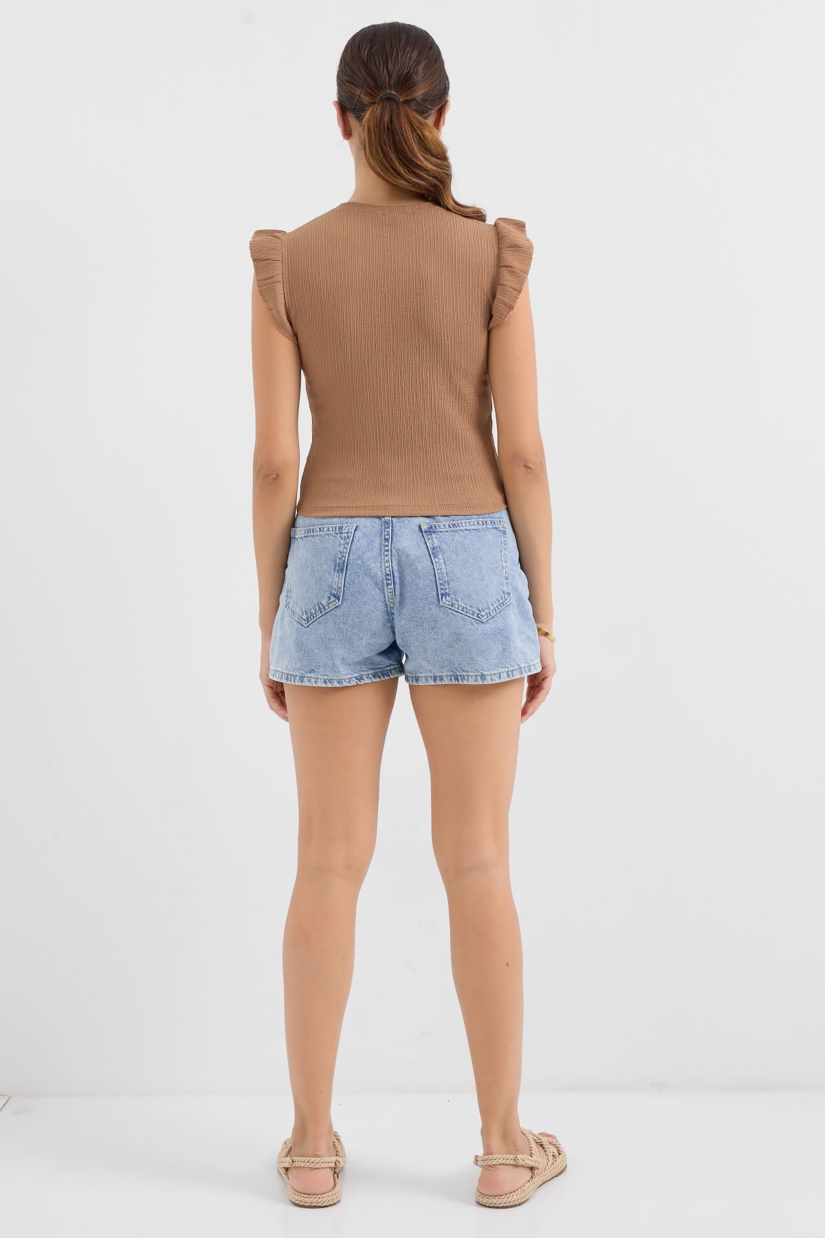 0430 Örme Bluz - Camel