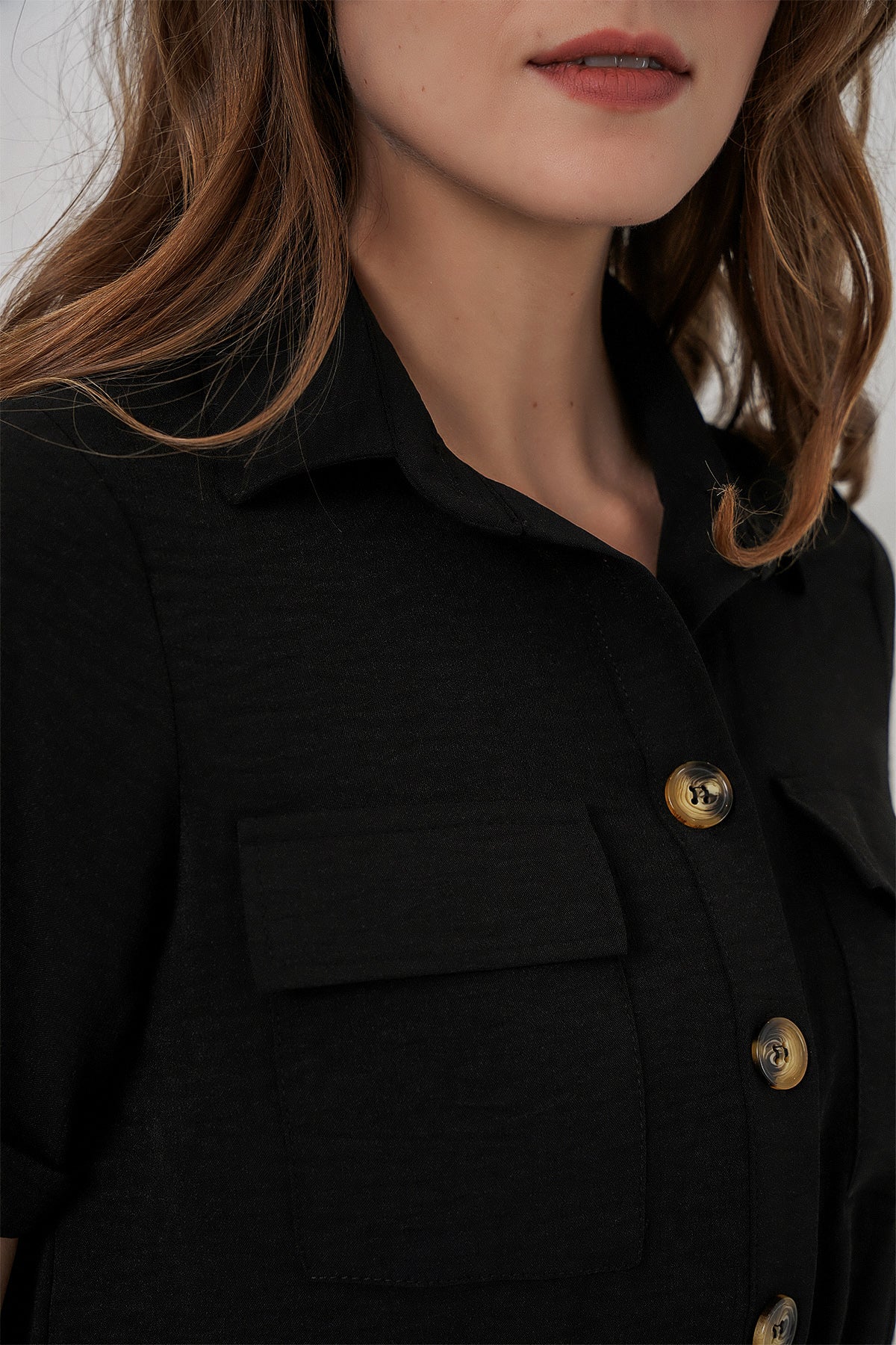 0663 Crop Ceket - Siyah