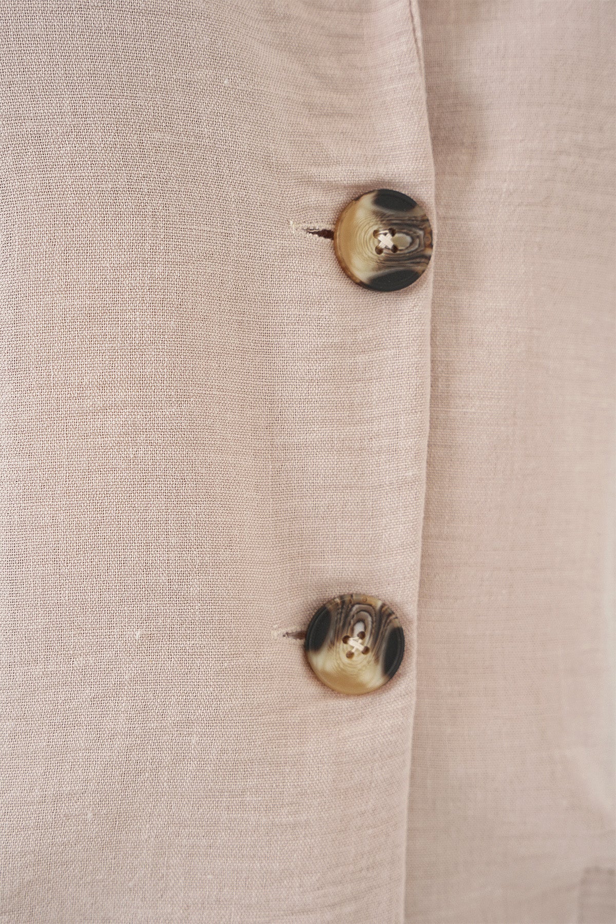 0706 Crop Keten Ceket - Bej