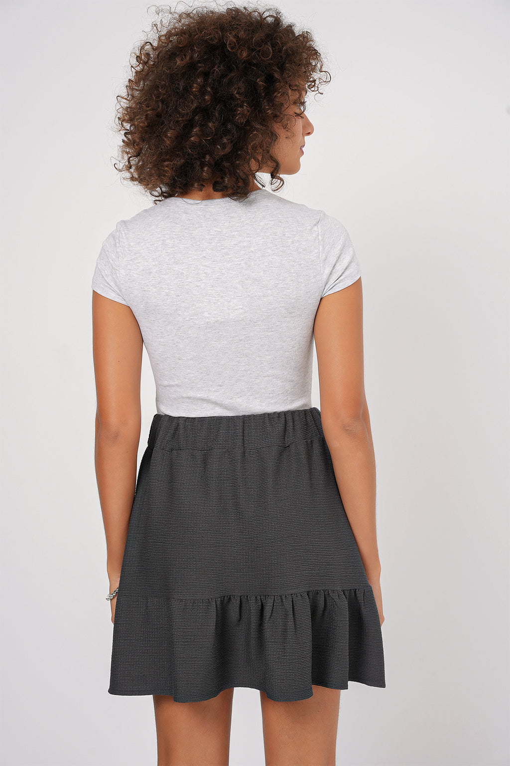 1884 Örme Mini Etek - Antrasit