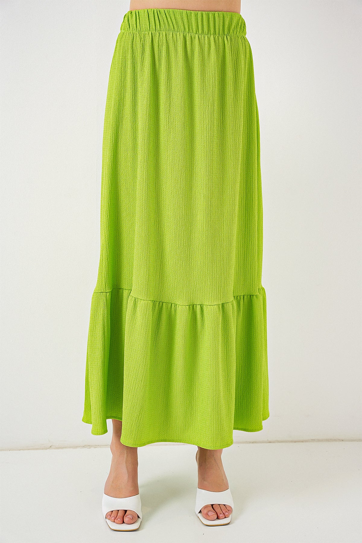 1886 Uzun Örme Etek - E.Yeşil