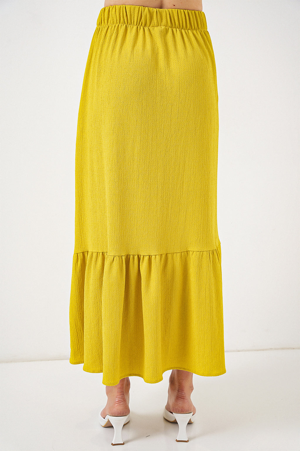 1886 Uzun Örme Etek - Hardal