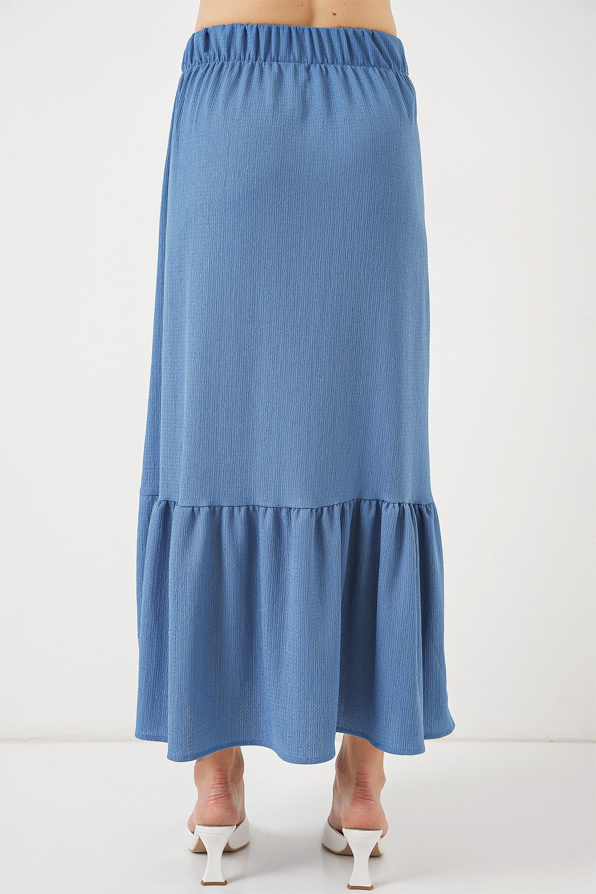 1886 Uzun Örme Etek - İndigo
