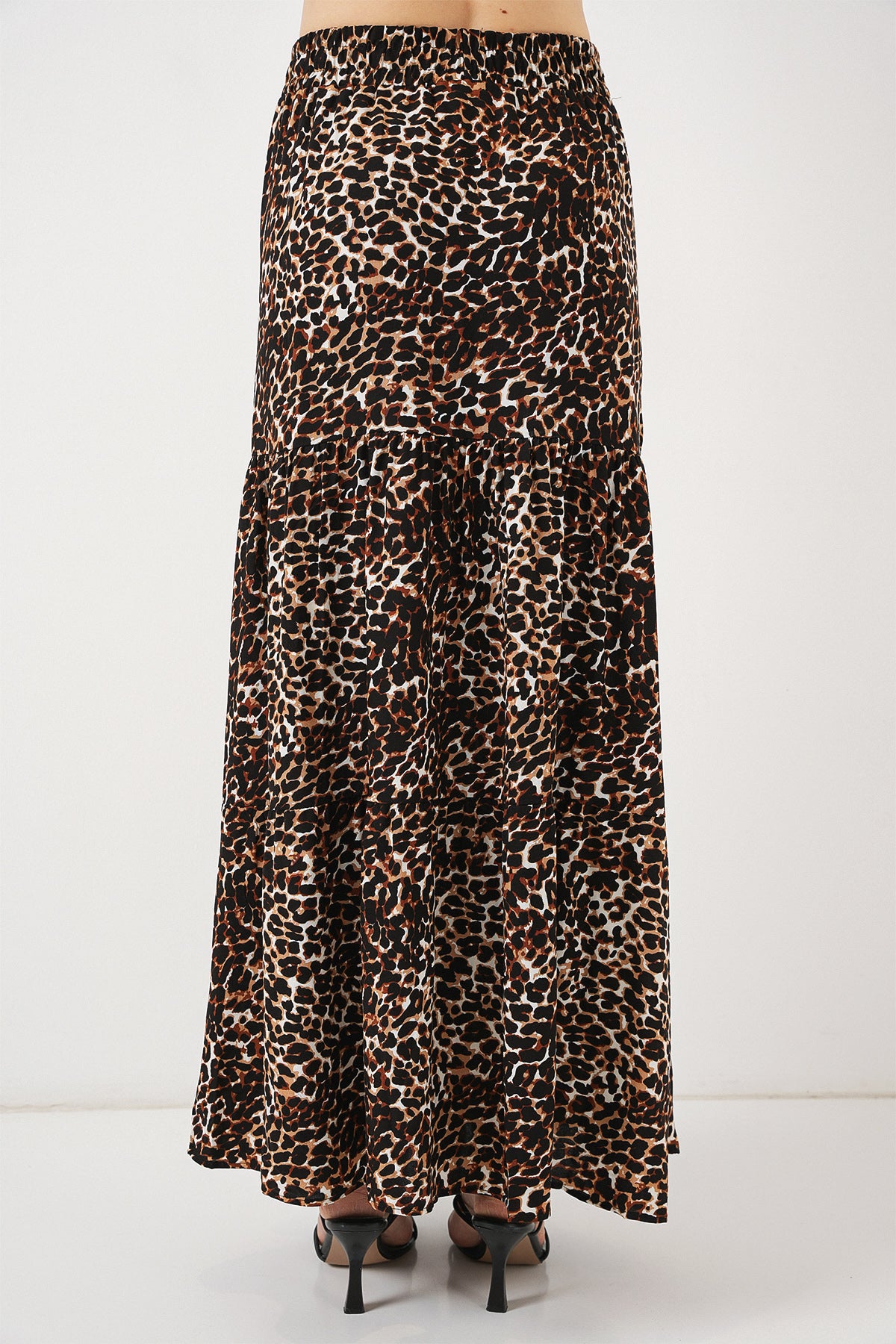 1898 Desenli Uzun Etek - C. Kahverengi