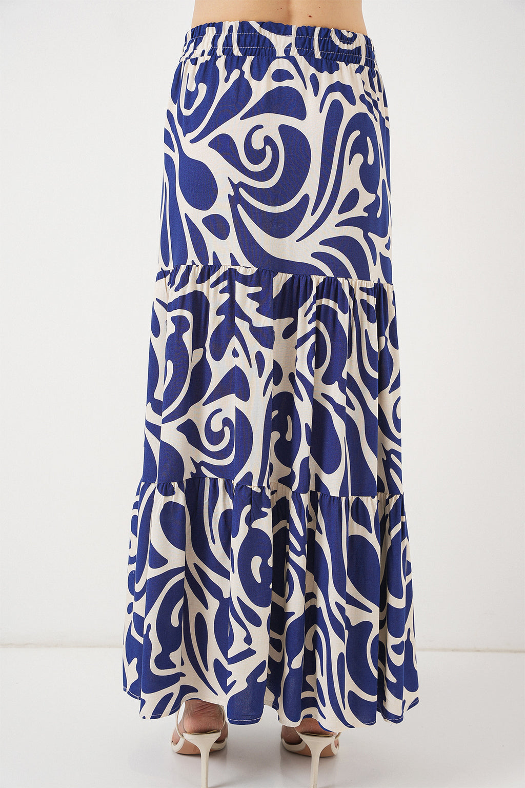 1898 Desenli Uzun Etek - F.Lacivert