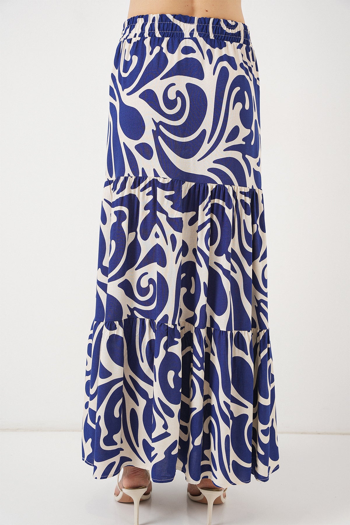 1898 Desenli Uzun Etek - F.Lacivert