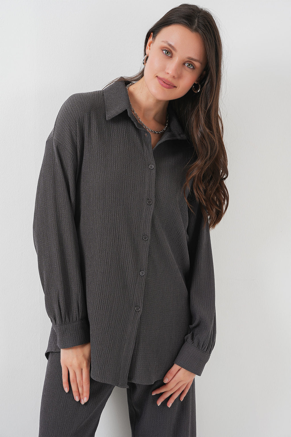 5858 Örme İkili Takım - Antrasit