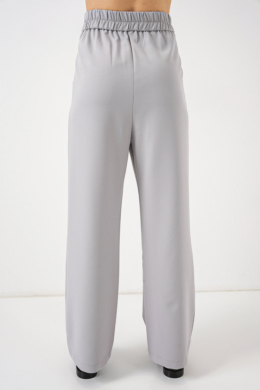 6612 Yüksek Bel Kumaş Pantolon - Gri