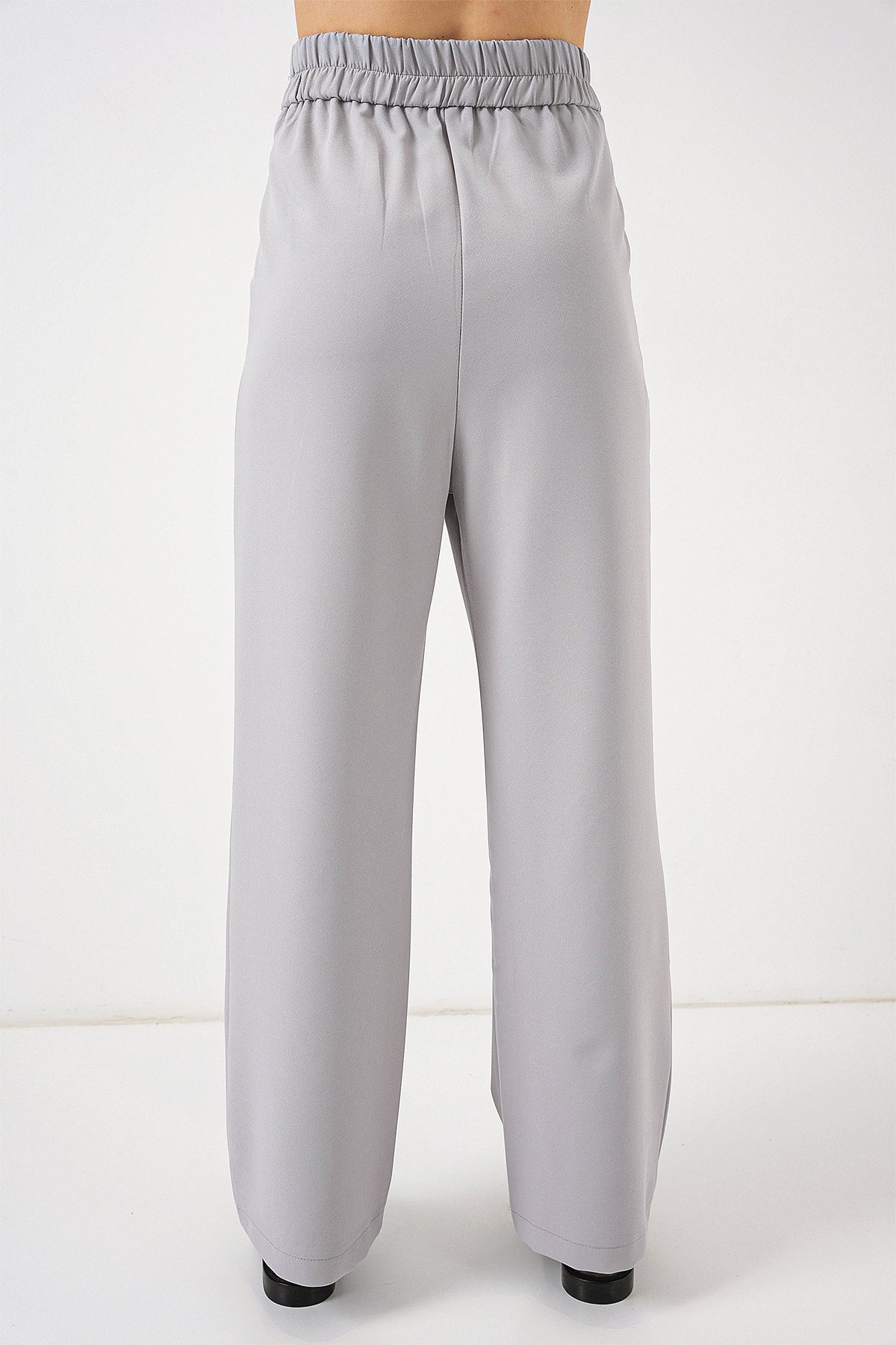 6612 Yüksek Bel Kumaş Pantolon - Gri