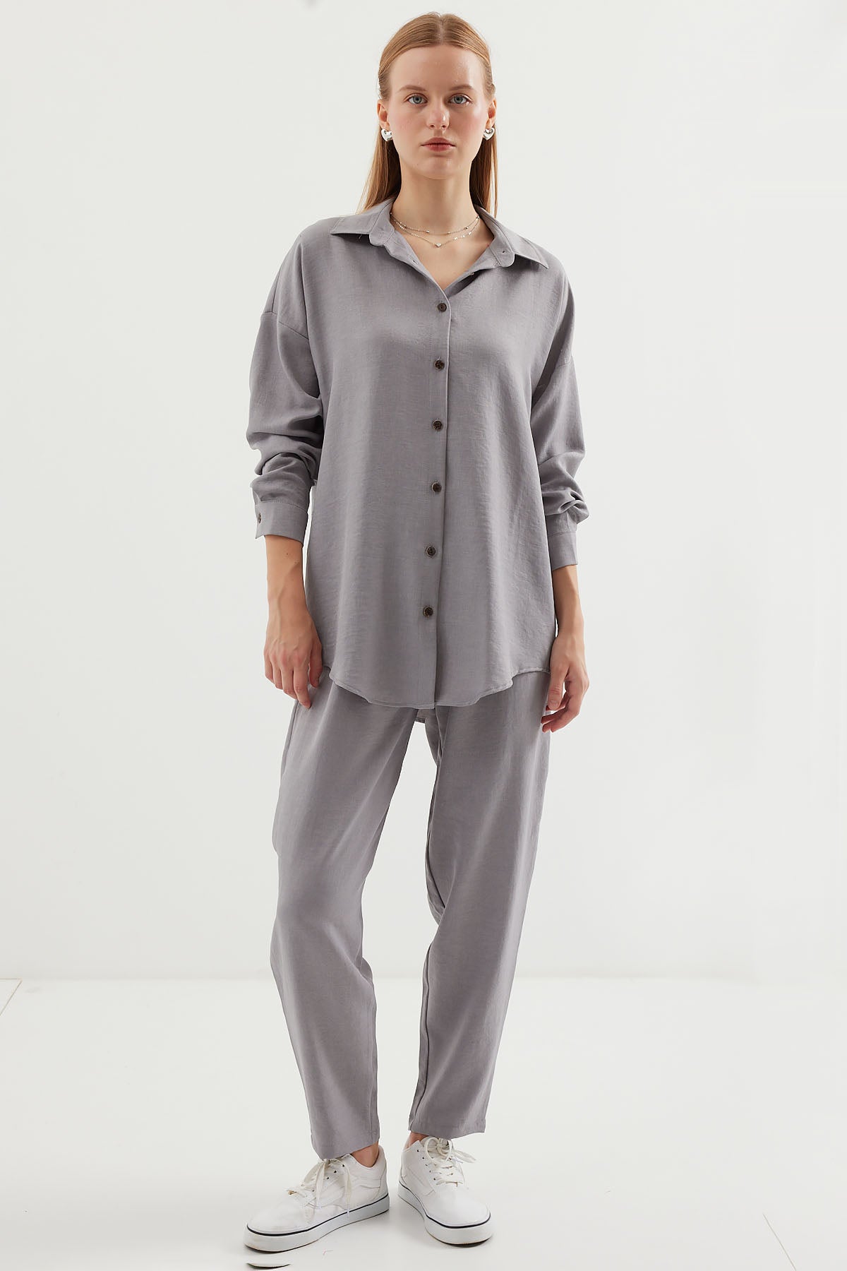 6622 Keten İkili Takım - Gri