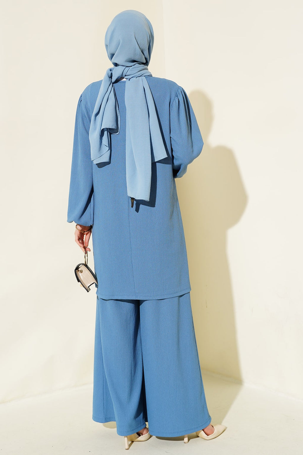 Kadın İndigo Tunik Pantolon Alt Üst Takım 6663