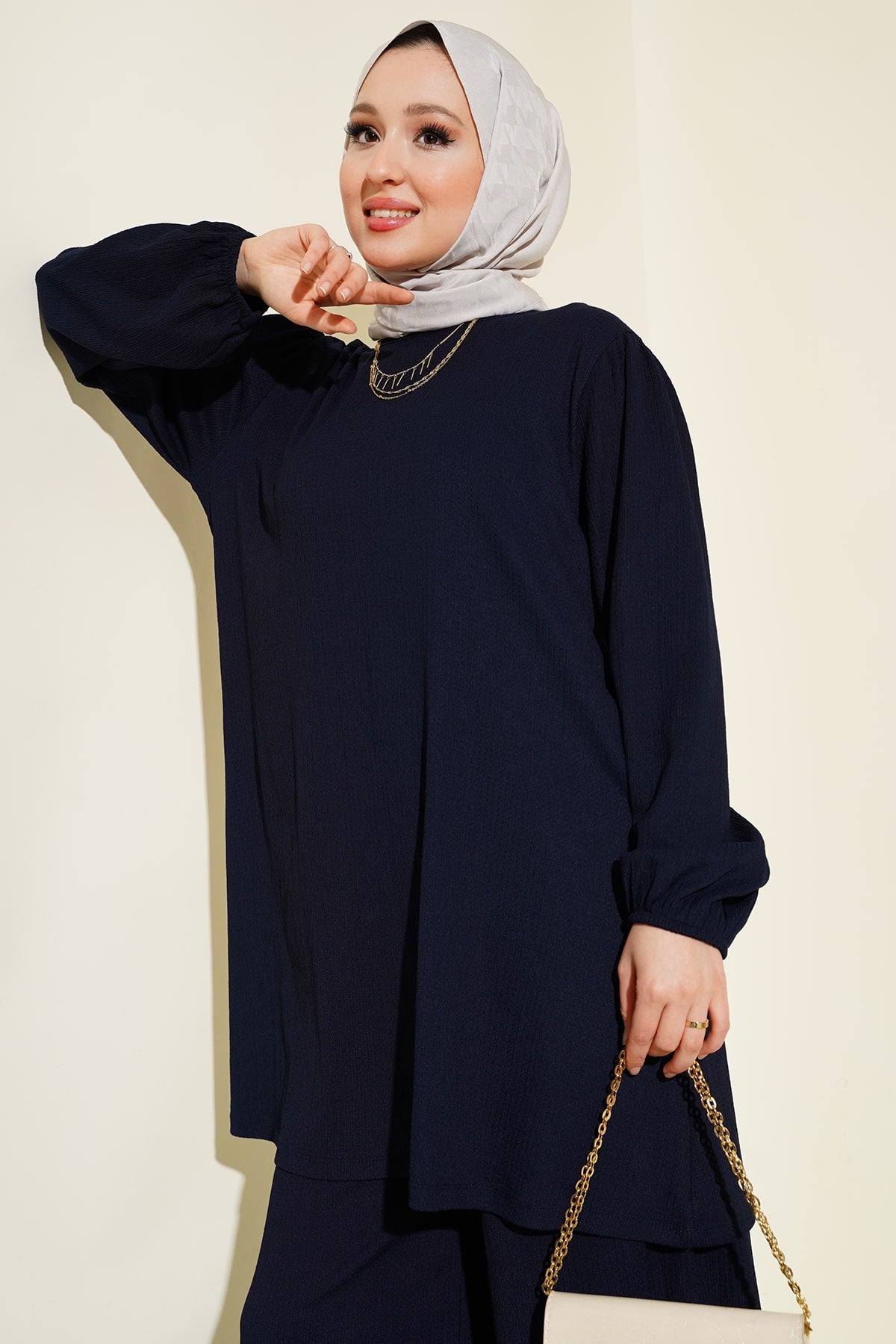 Kadın Lacivert Tunik Pantolon Alt Üst Takım 6663