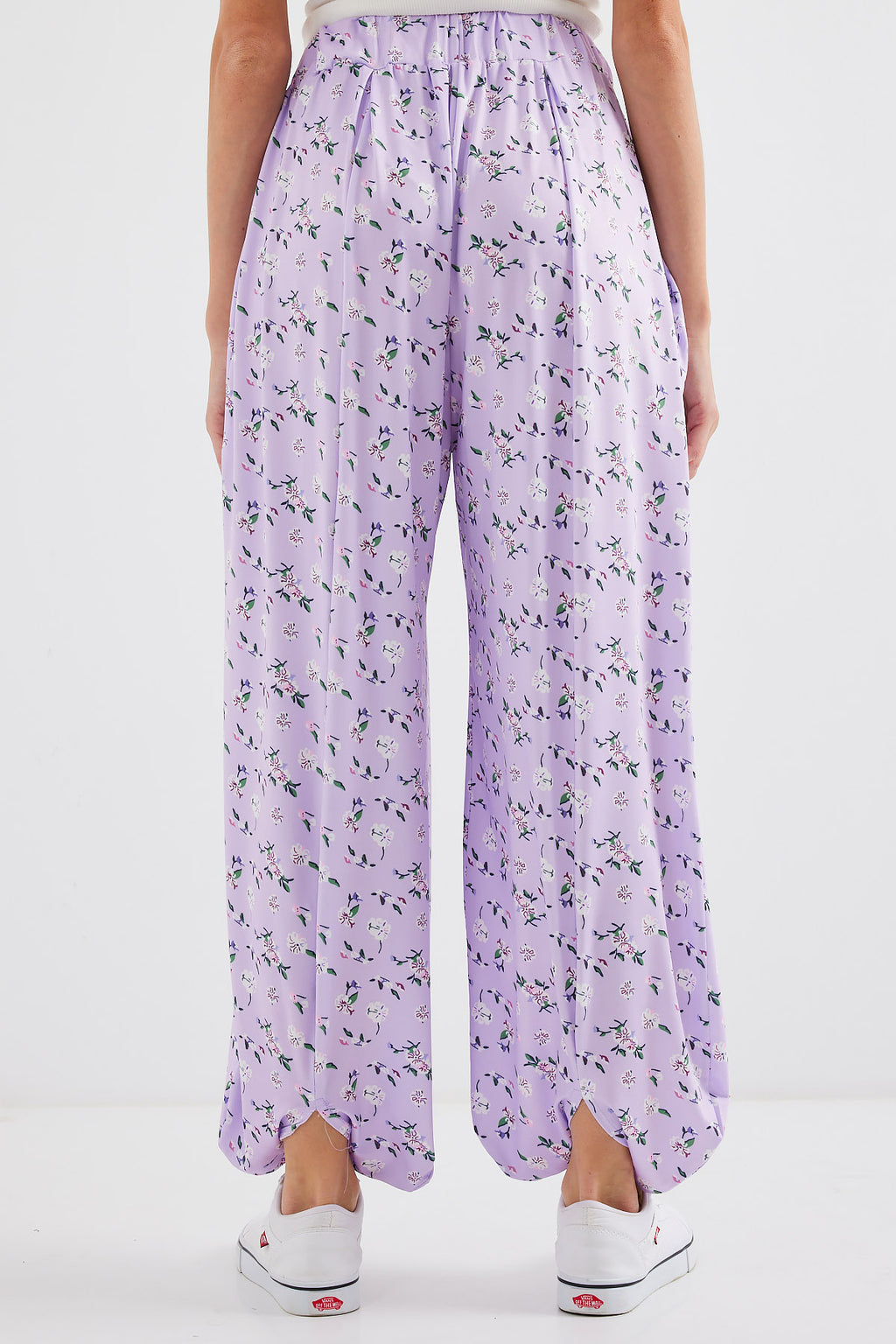 6665 Desenli Şalvar Pantolon - Lila