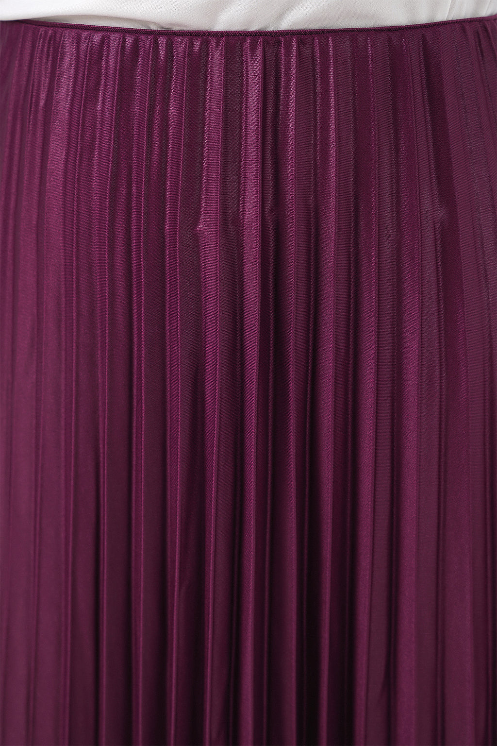 8009 Deri Görünümlü Piliseli Etek - Mor