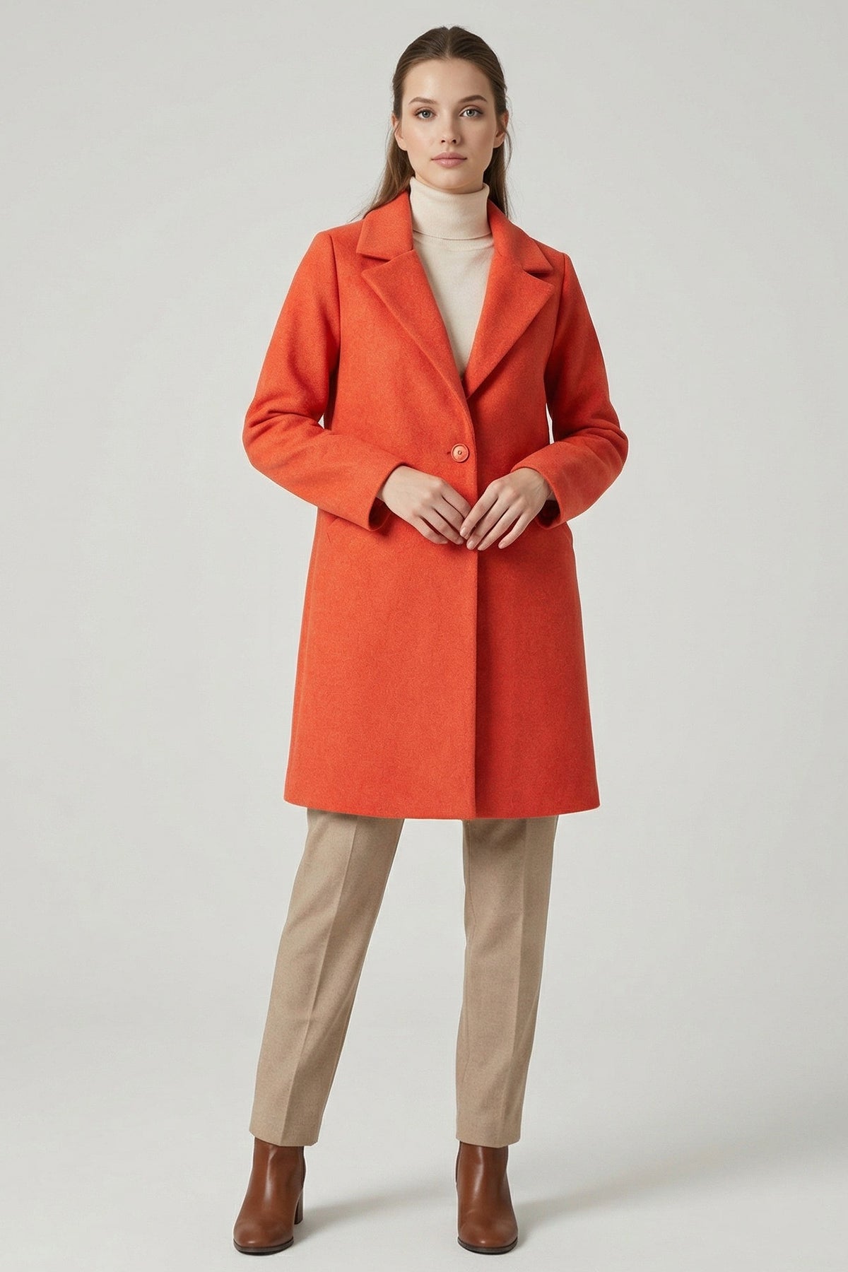 9085 Kaşe Kaban - B.Kırmızı