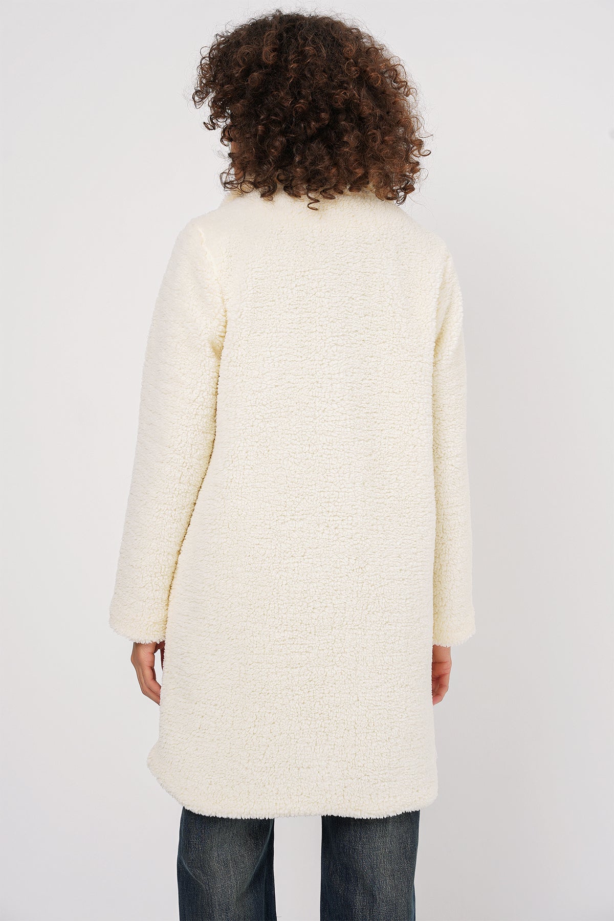 9148 Oversize Peluş Kaban - Ekru