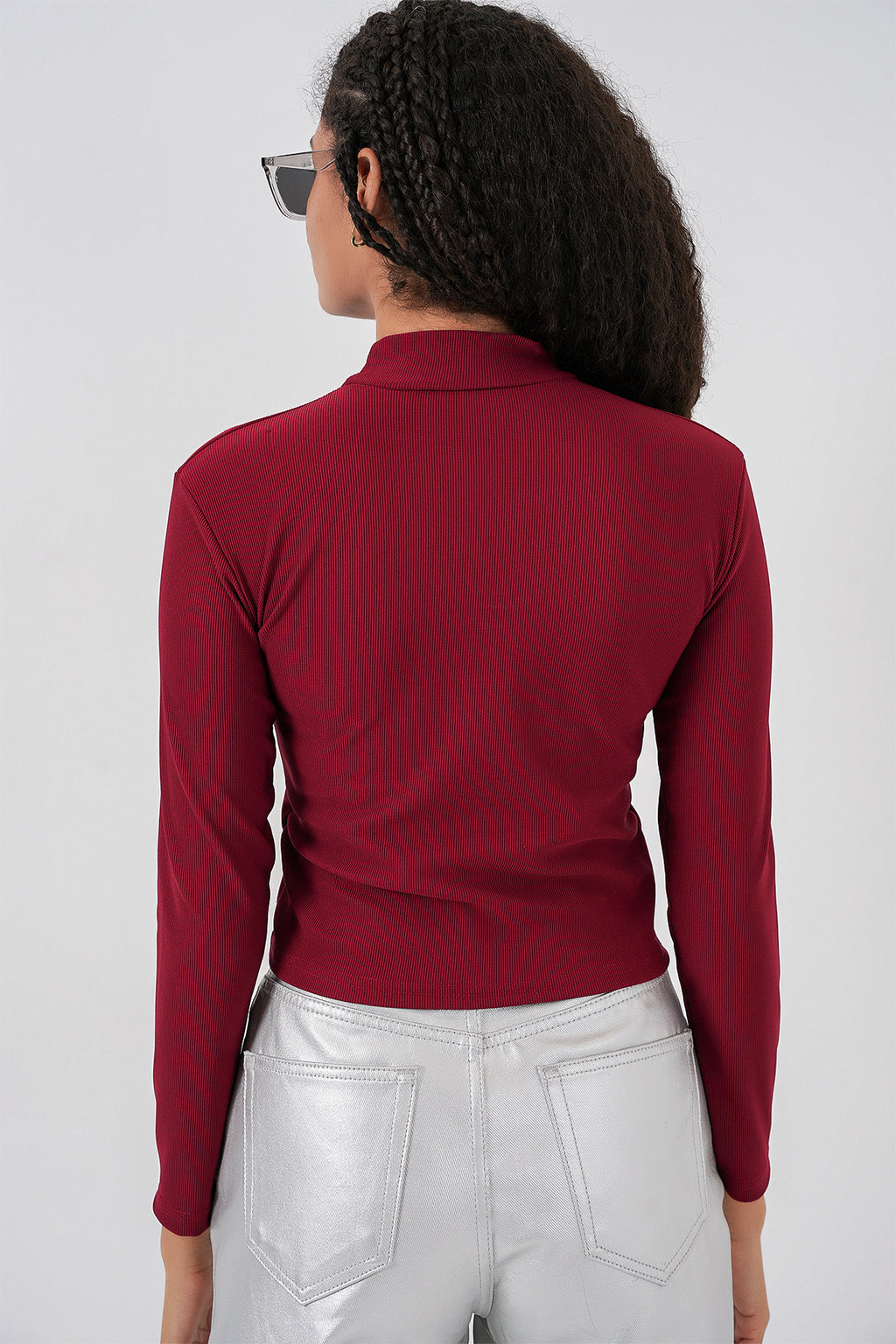 922 Taşlı Body - Bordo