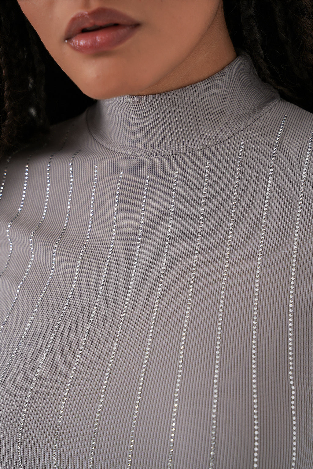 922 Taşlı Body - Gri