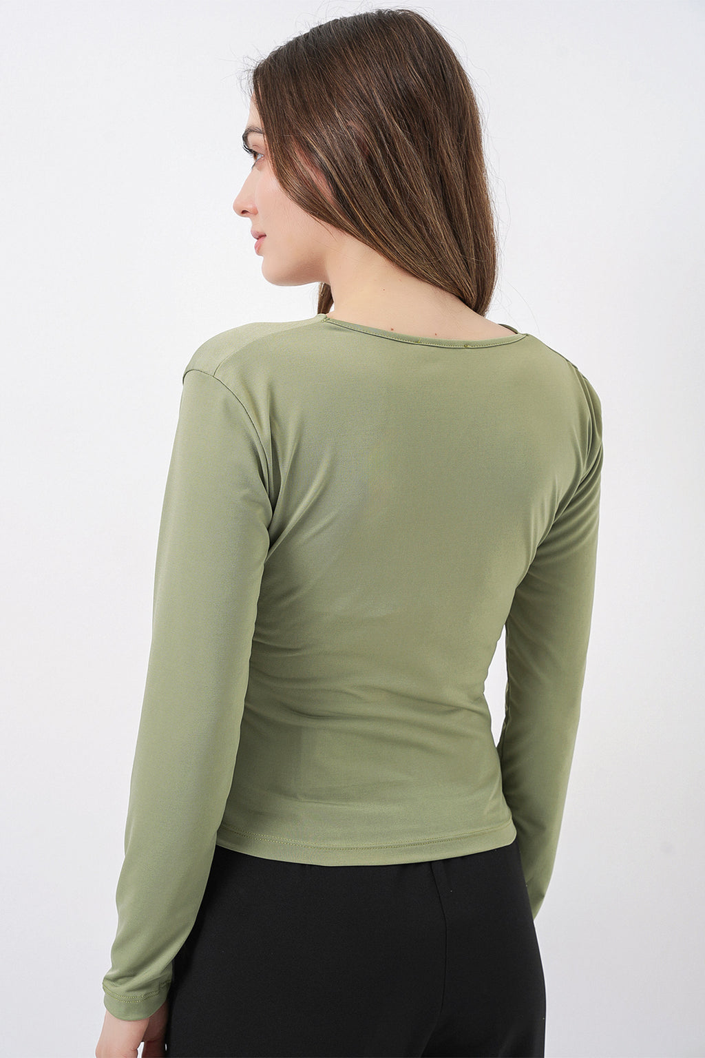 939 Anvelop Yaka Sandy Bluz - Çağla