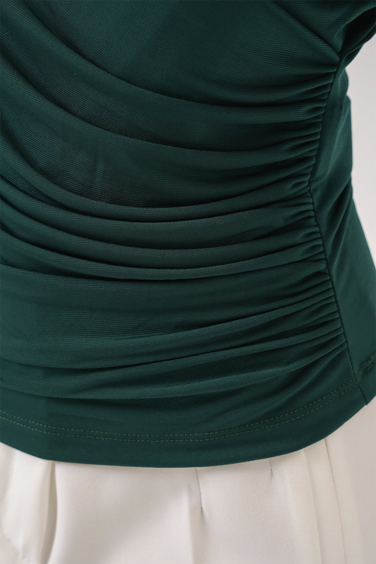 939 Anvelop Yaka Sandy Bluz - Zümrüt Yeşili