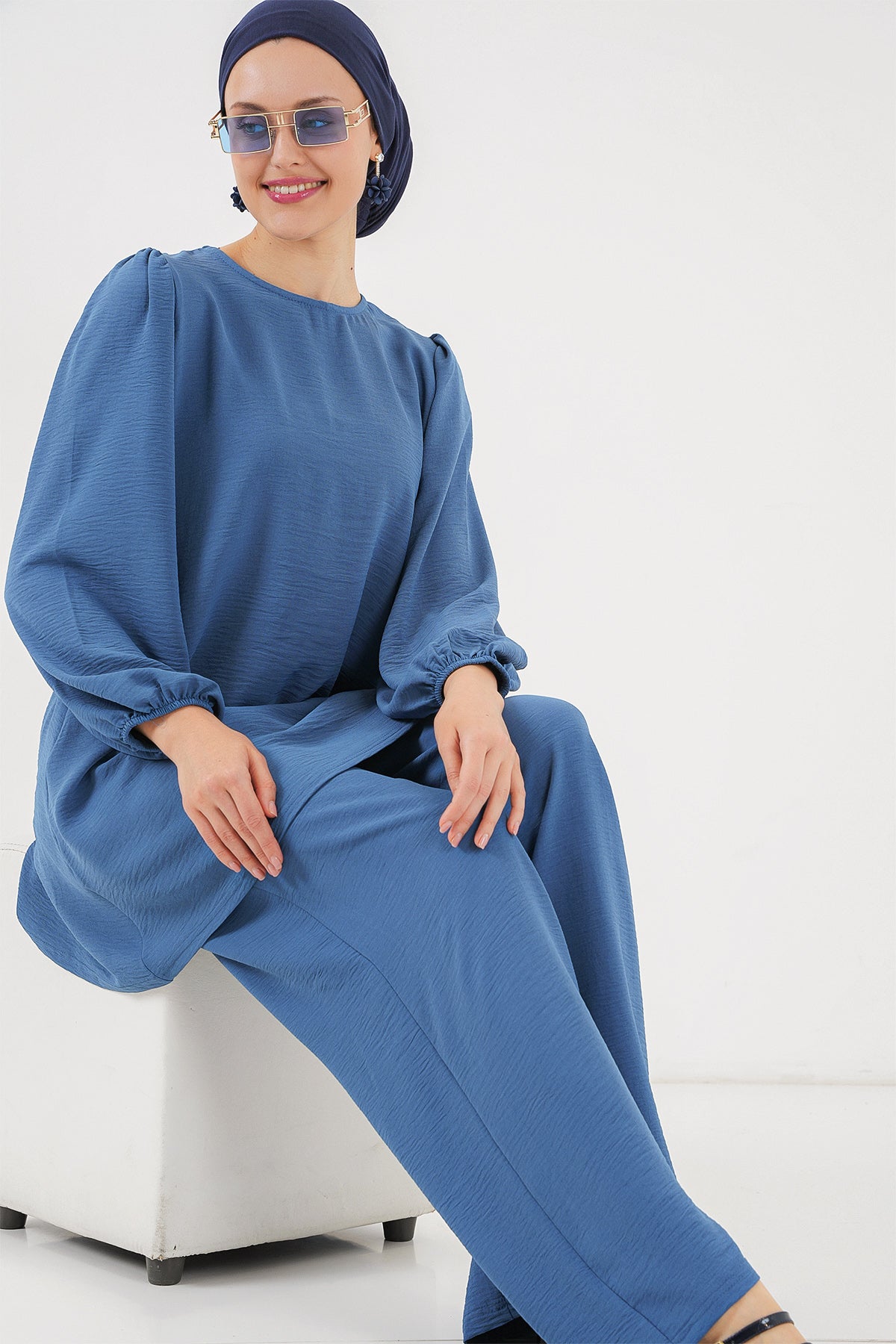 Ayrobin Tunik Pantolon Alt Üst Takım 6712 - İndigo