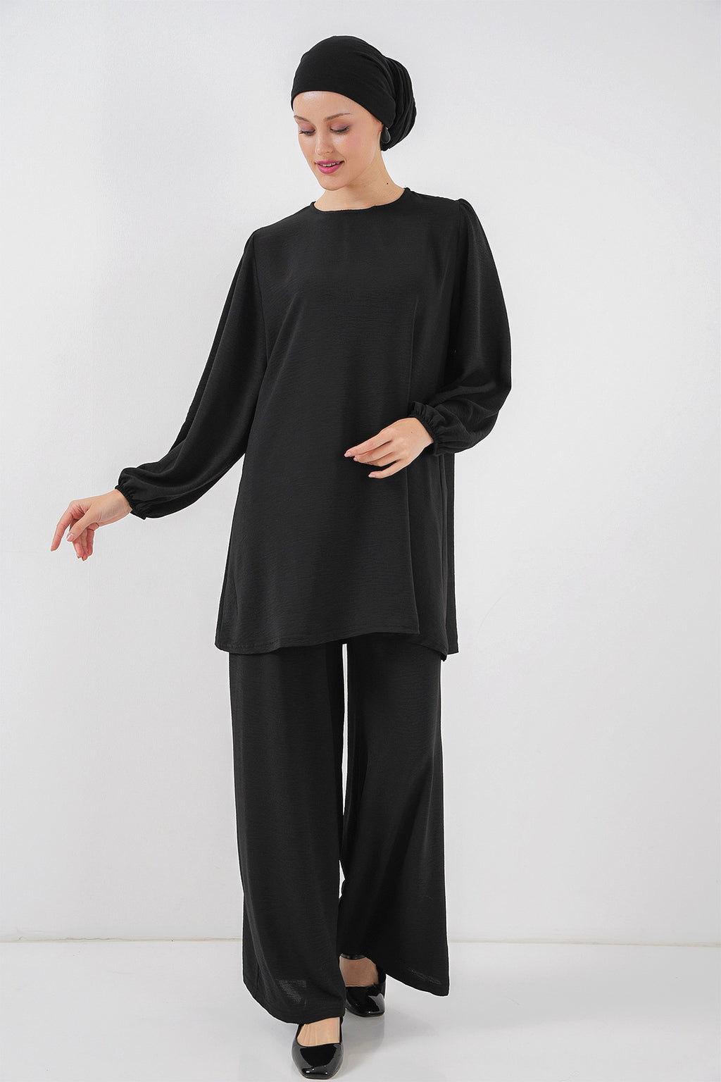 Ayrobin Tunik Pantolon Alt Üst Takım 6712 - Siyah