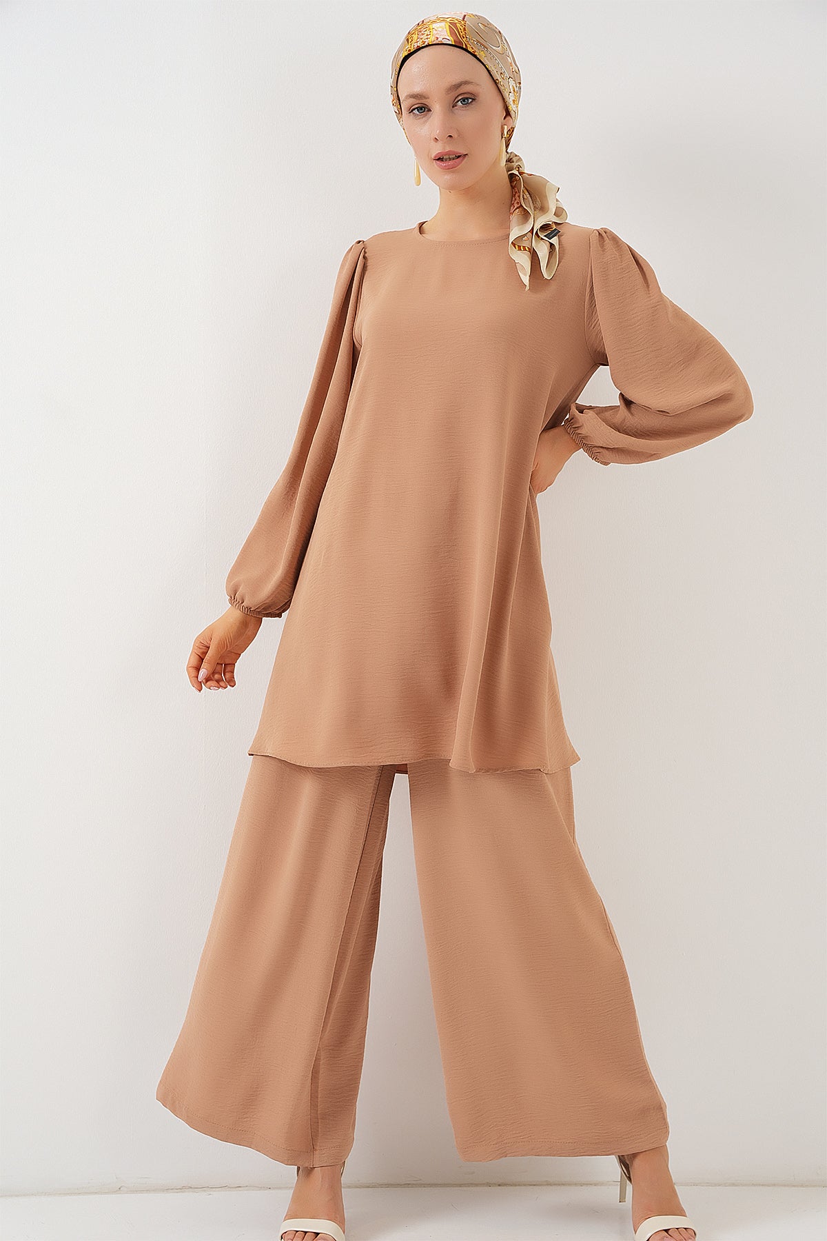 Ayrobin Tunik Pantolon Alt Üst Takım 6712 - Vizon