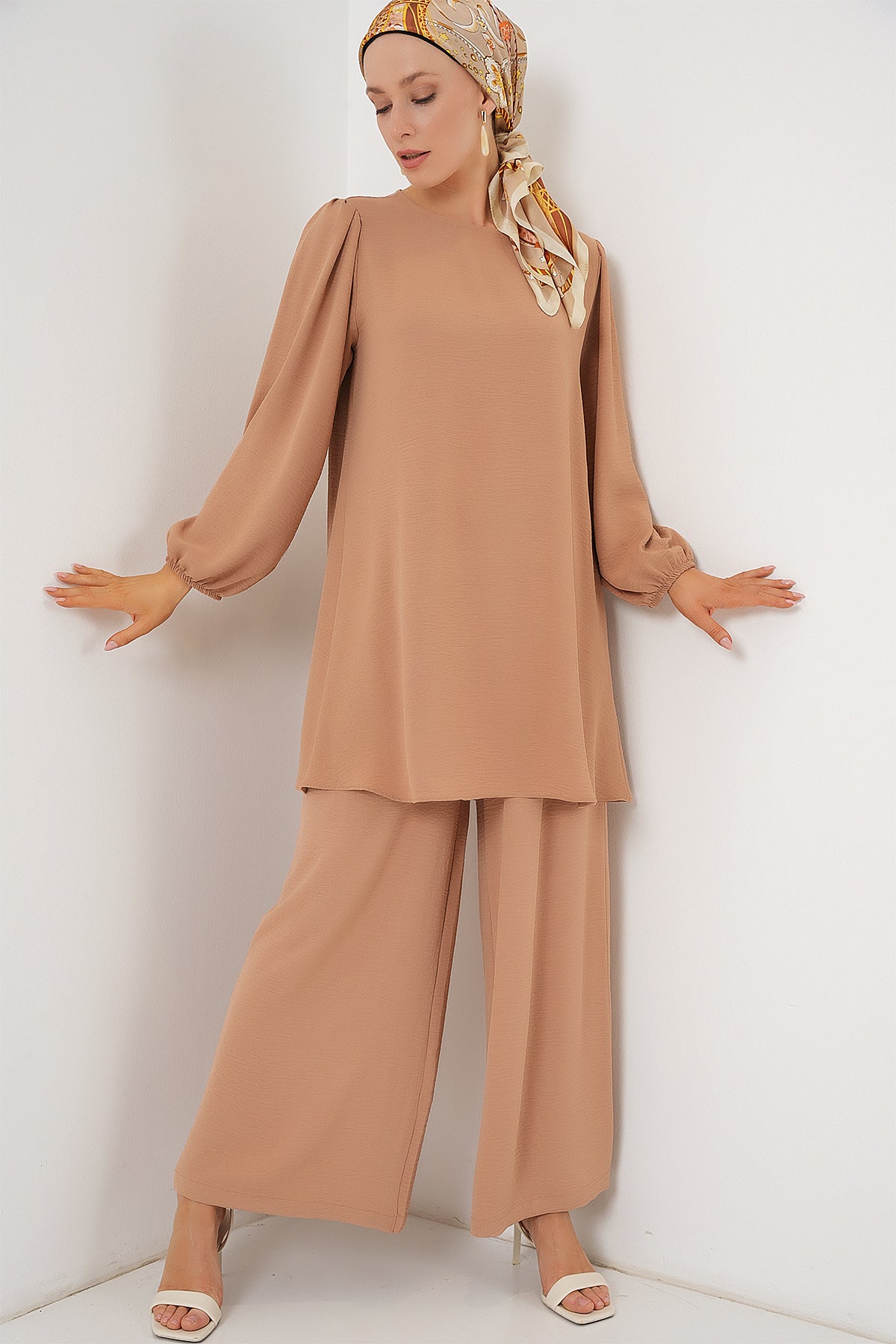 Ayrobin Tunik Pantolon Alt Üst Takım 6712 - Vizon