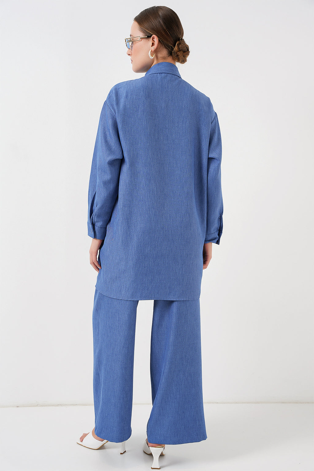 Desenli Tunik Pantolon İkili Takım 6720 - İndigo