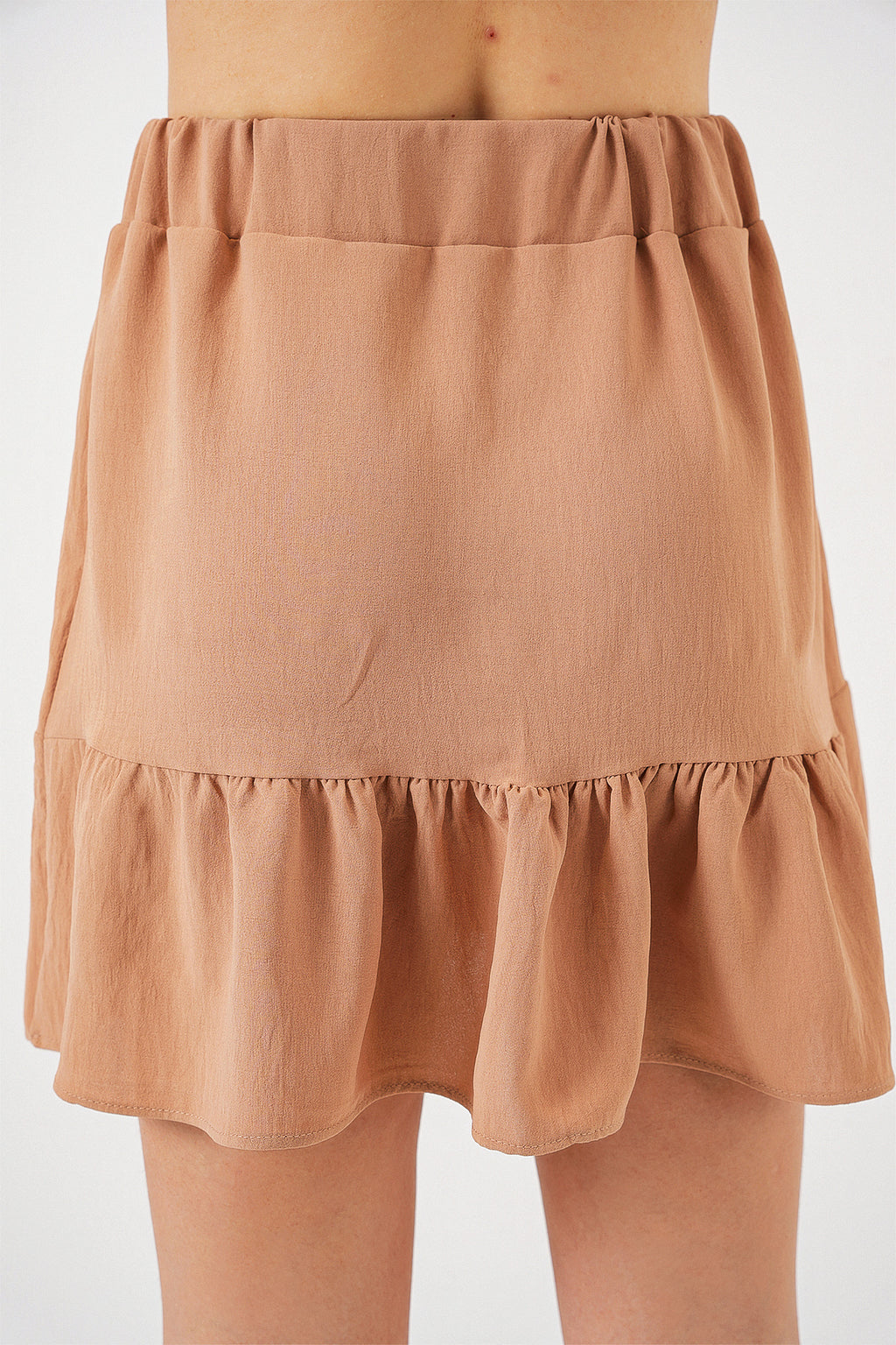 Kadın Ayrobin Mini Etek 8054 - Camel