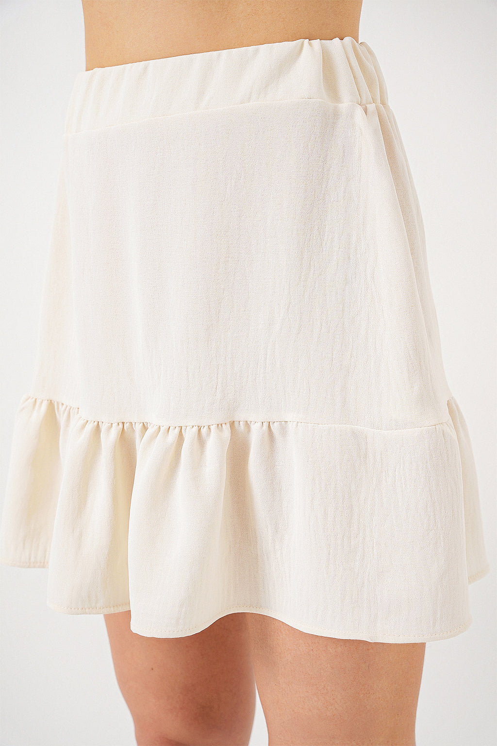 Kadın Ayrobin Mini Etek 8054 - Ekru