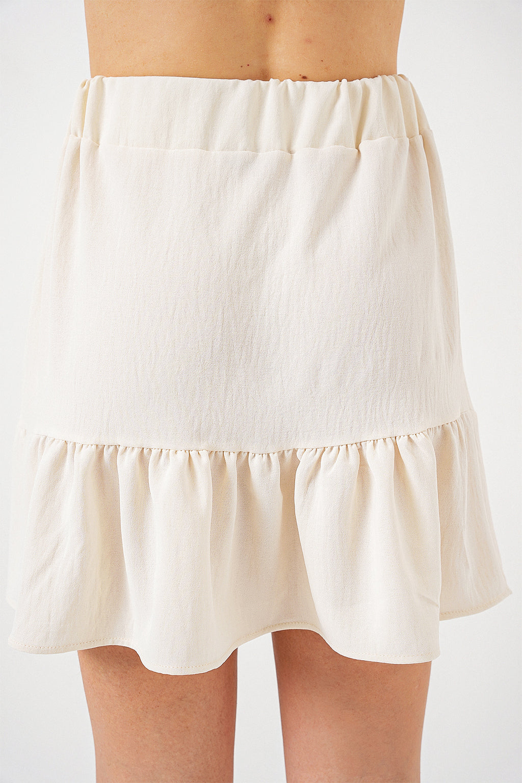 Kadın Ayrobin Mini Etek 8054 - Ekru