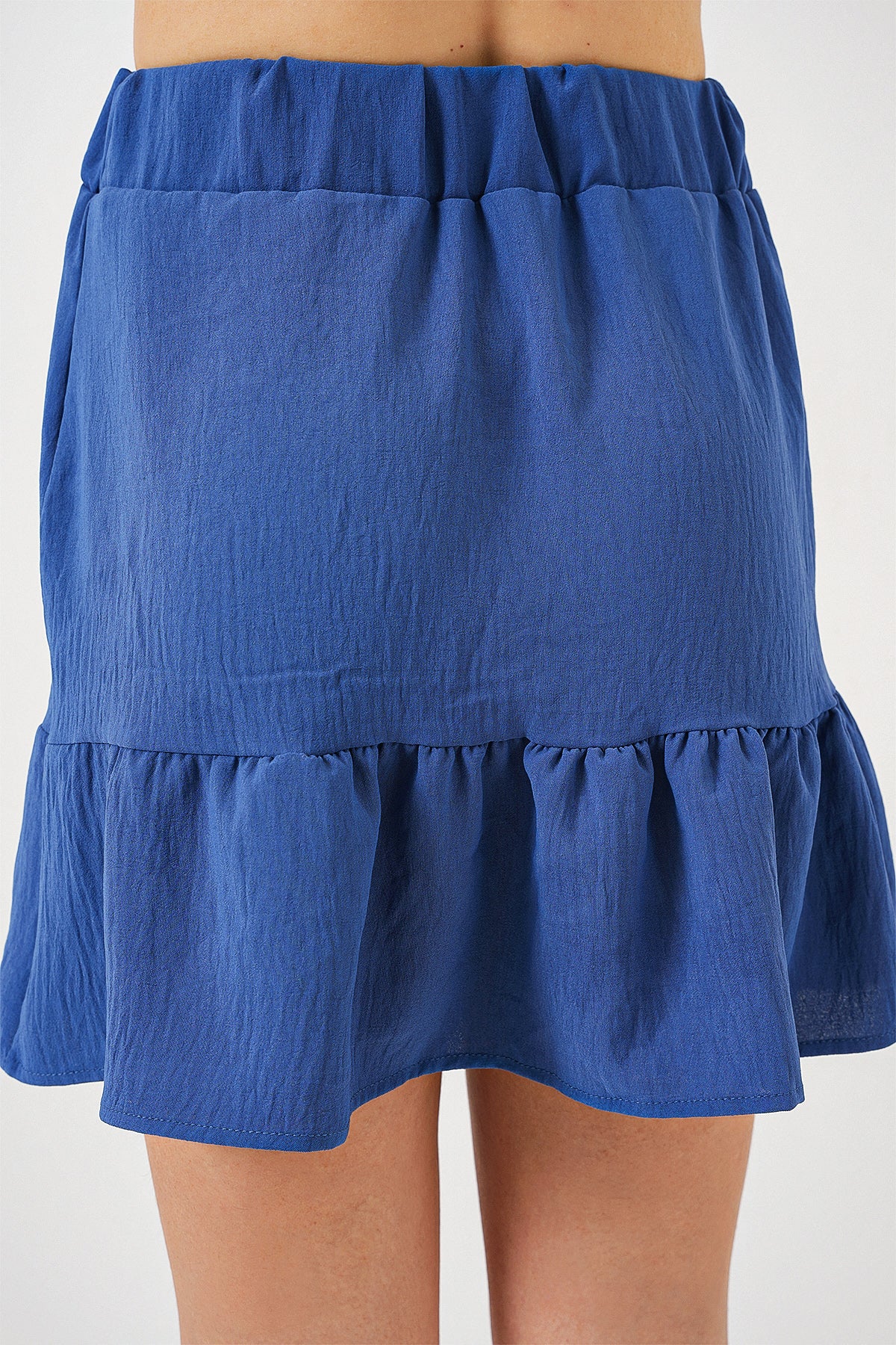 Kadın Ayrobin Mini Etek 8054 - İndigo