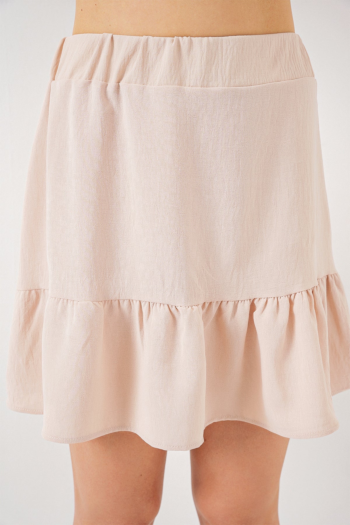 Kadın Ayrobin Mini Etek 8054 - Krem