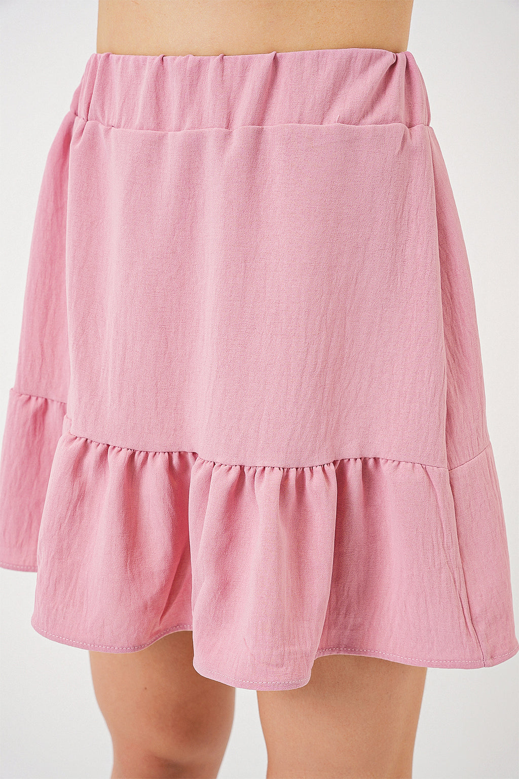 Kadın Ayrobin Mini Etek 8054 - Pudra