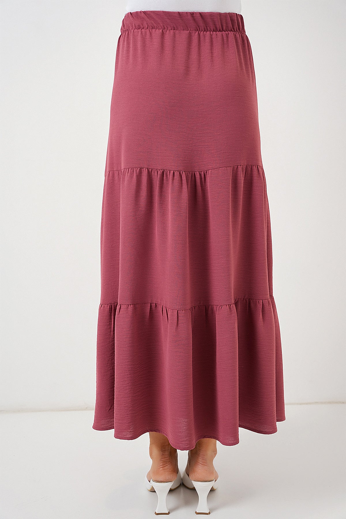 Kadın Ayrobin Uzun Etek 8048 - Gül Kurusu