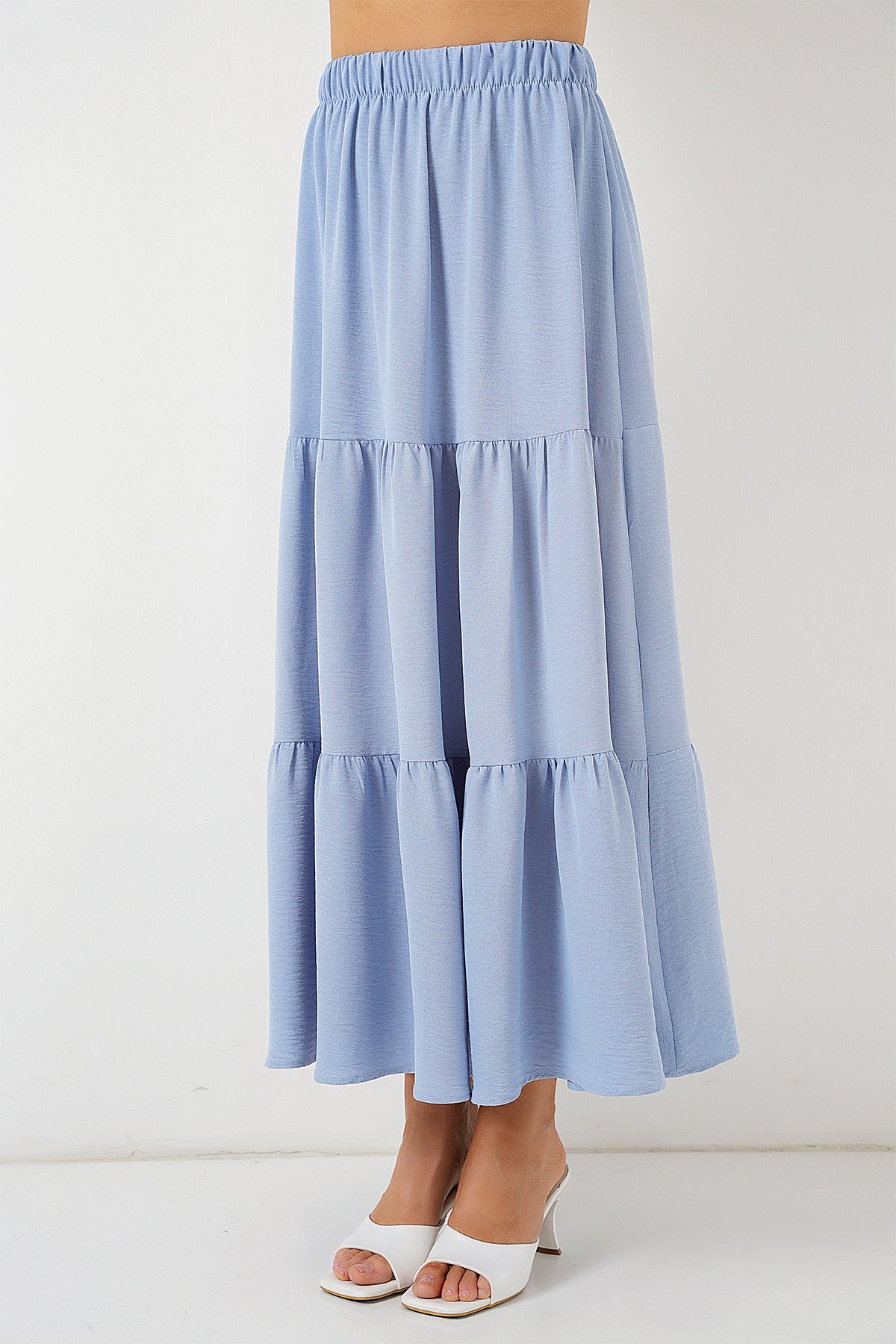 Kadın Ayrobin Uzun Etek 8048 - Mavi