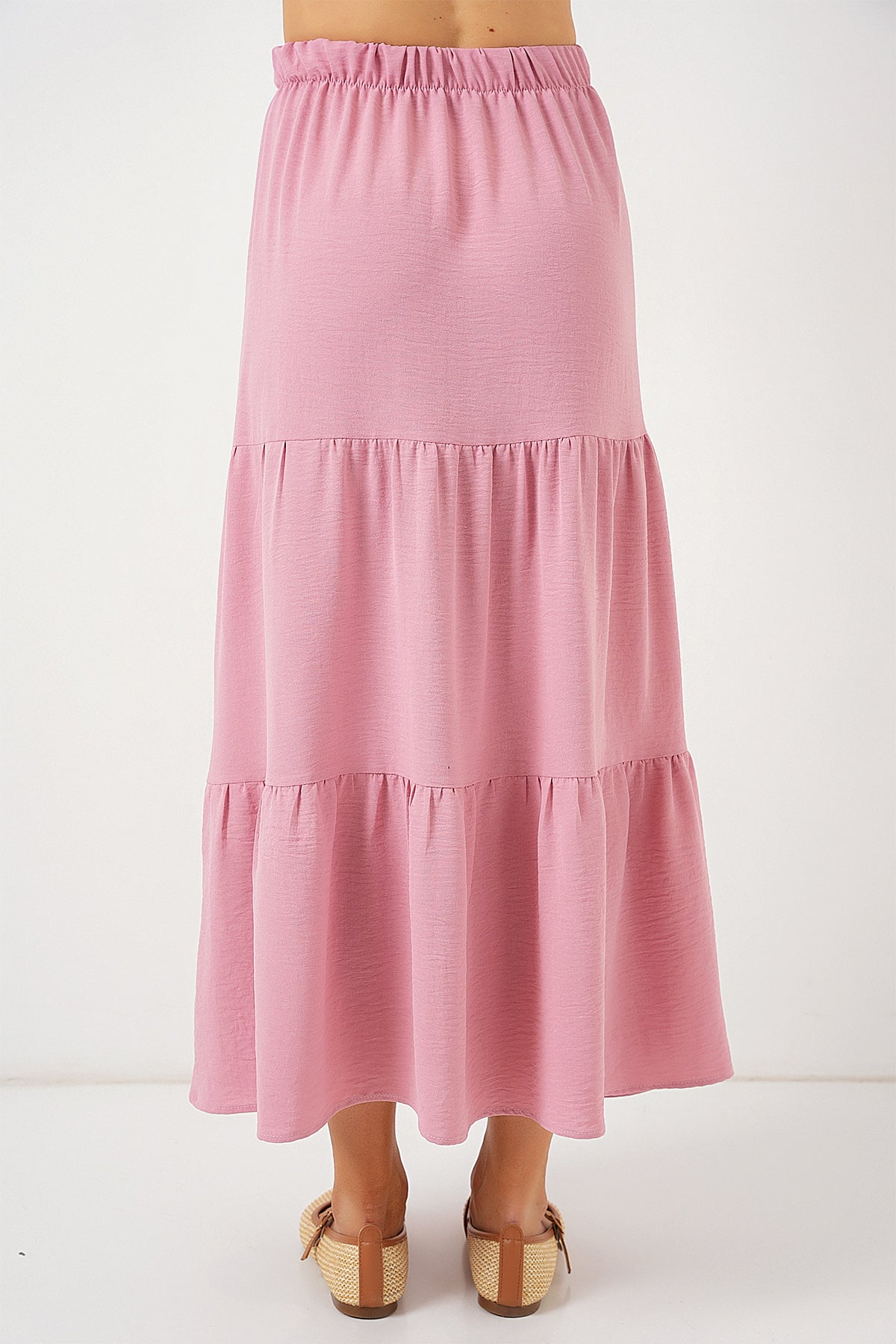 Kadın Ayrobin Uzun Etek 8048 - Pudra