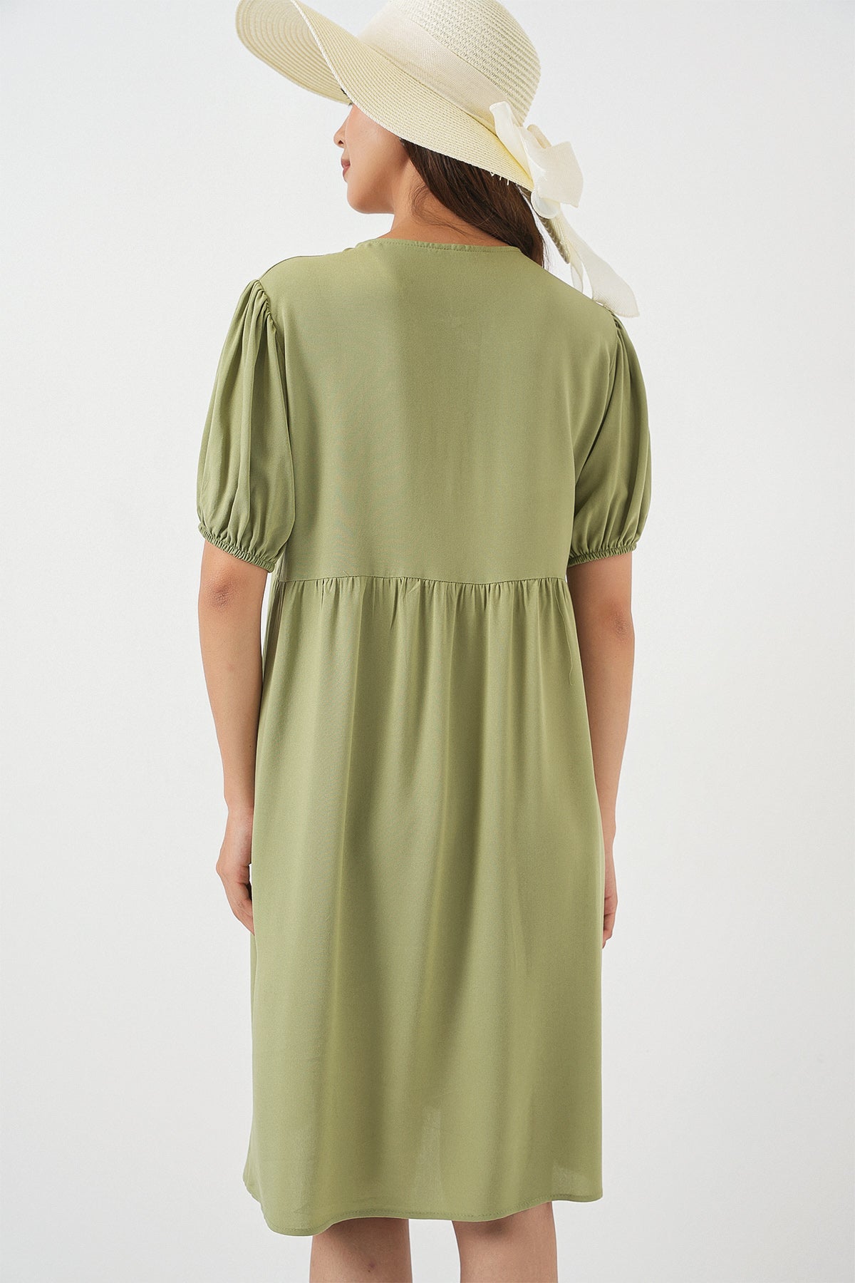 Kadın Bağcıklı Midi Elbise 2575 - C. Çağla