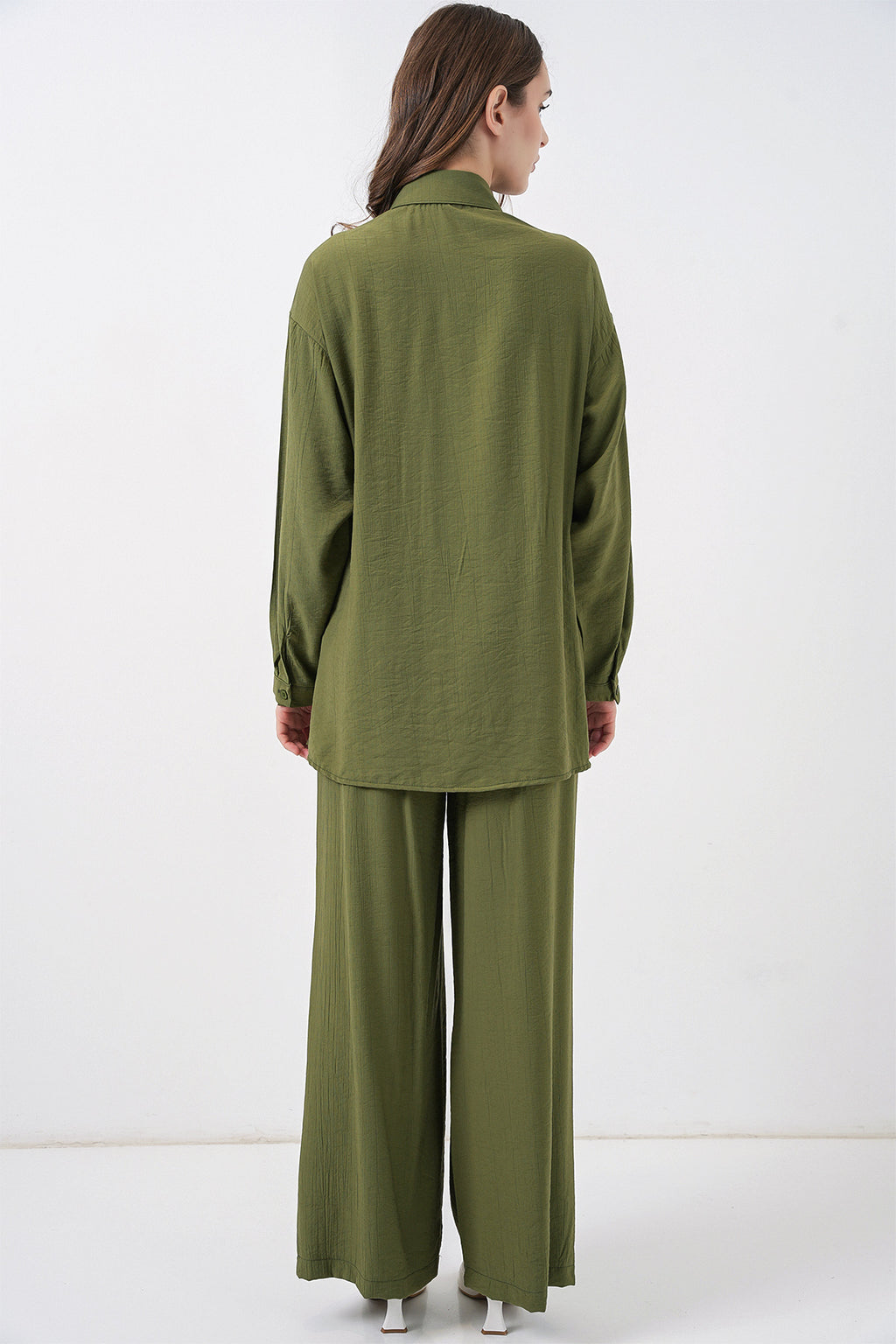 Kadın Bağcıklı Tunik Pantolon İkili Takım 6752 - Haki