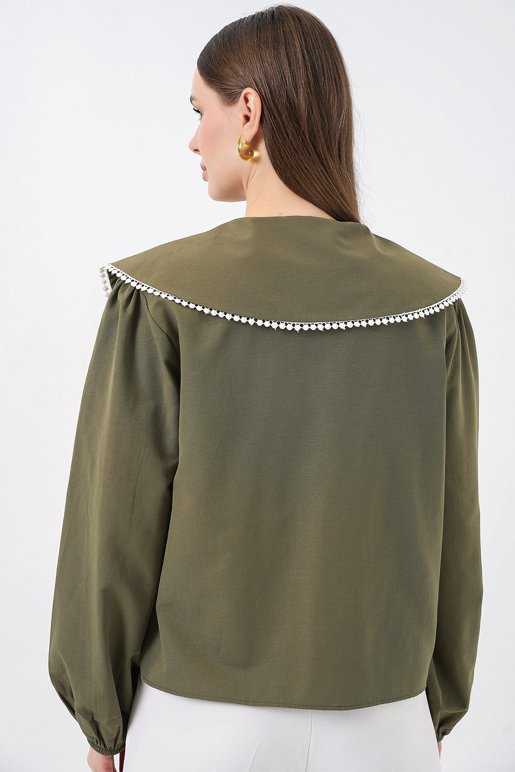 Kadın Bebe Yaka Gömlek 20314 - Haki