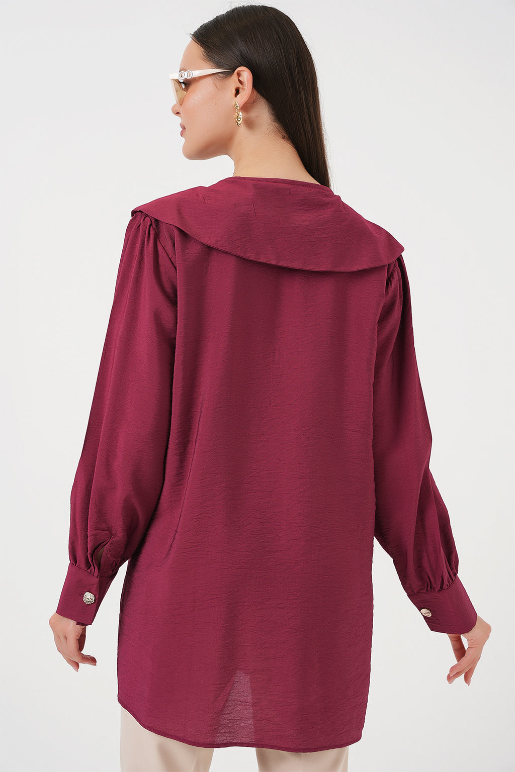 Kadın Bebe Yaka Uzun Tunik 5967 - Bordo