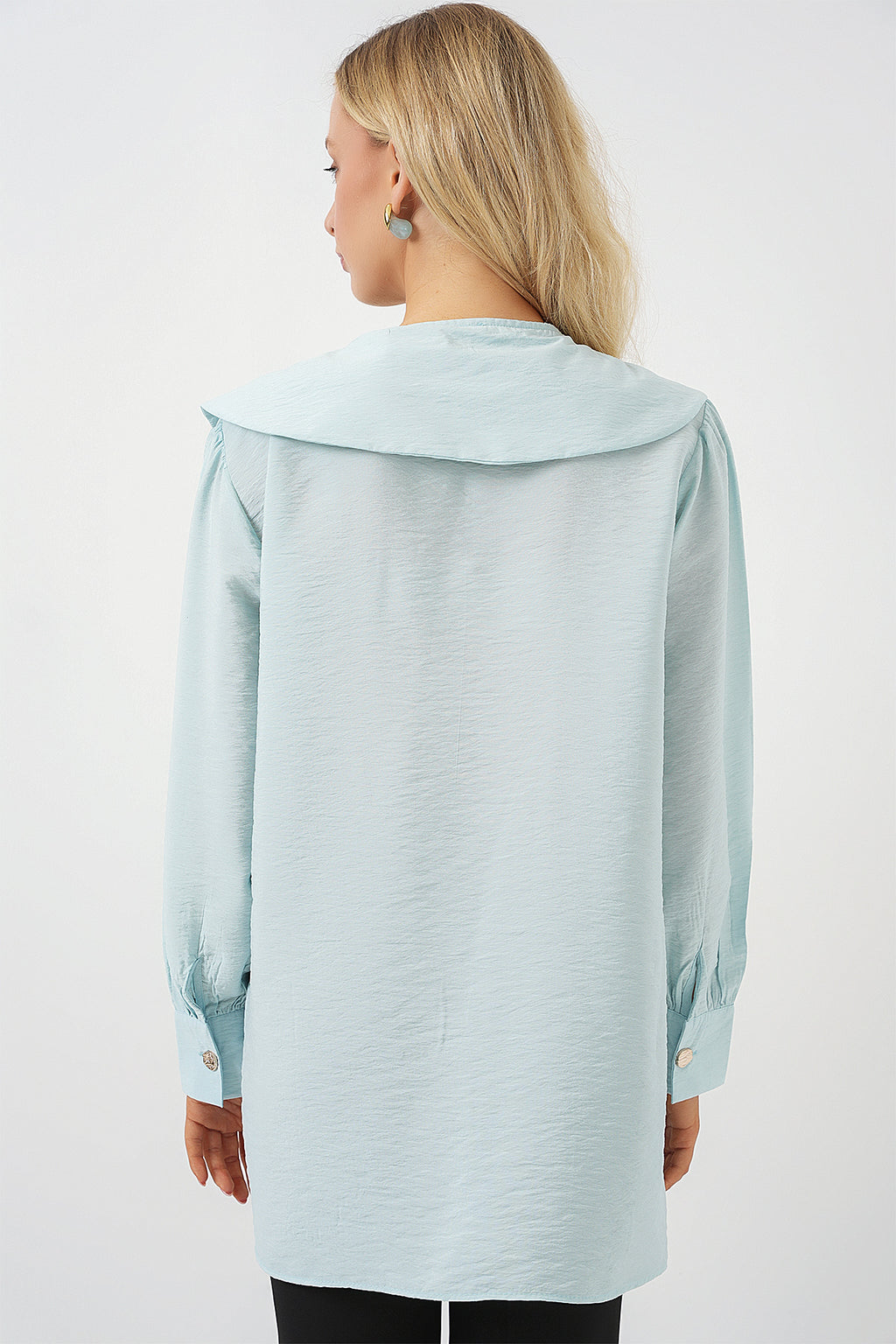 Kadın Bebe Yaka Uzun Tunik 5967 - Turkuaz