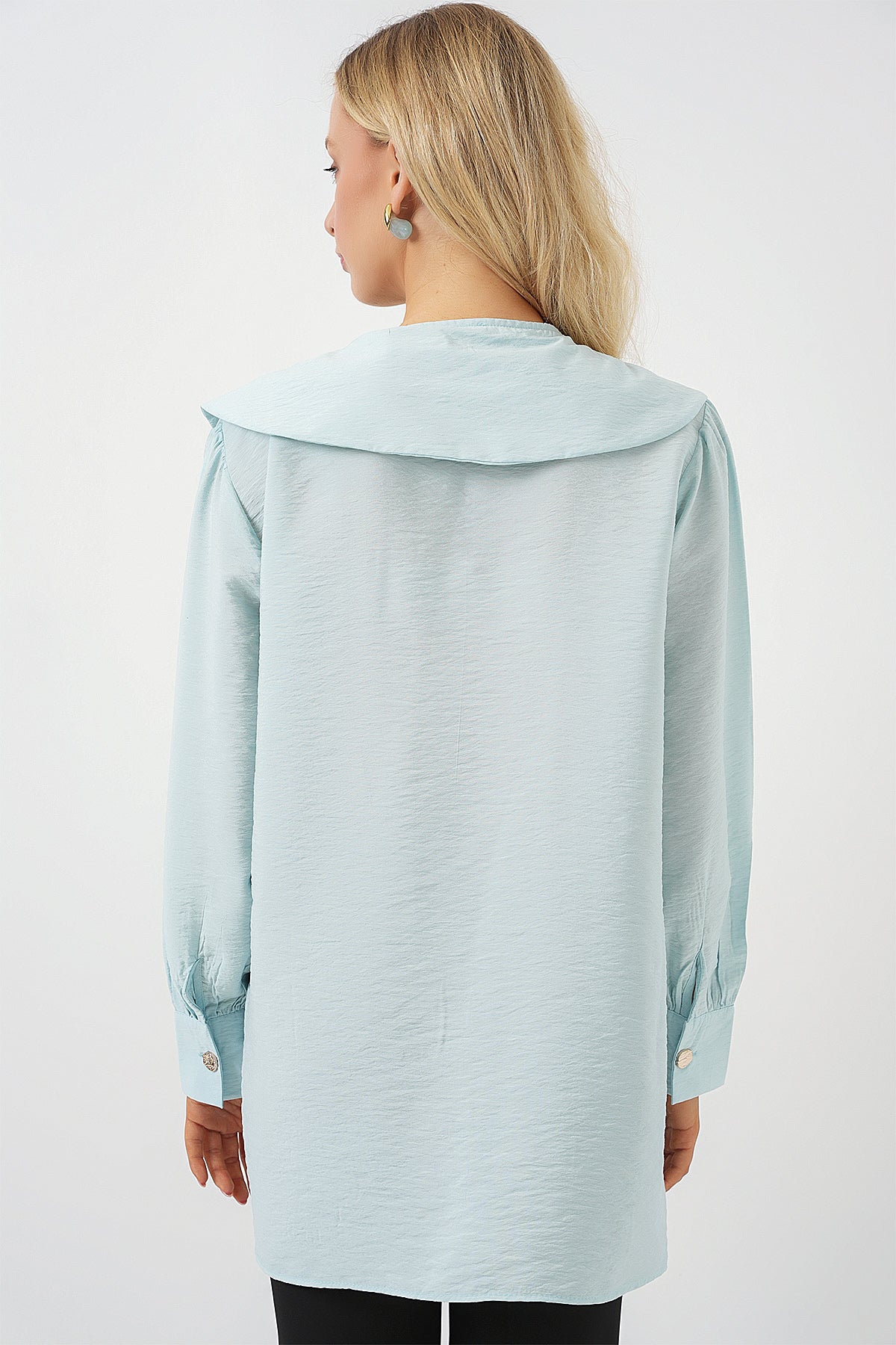 Kadın Bebe Yaka Uzun Tunik 5967 - Turkuaz