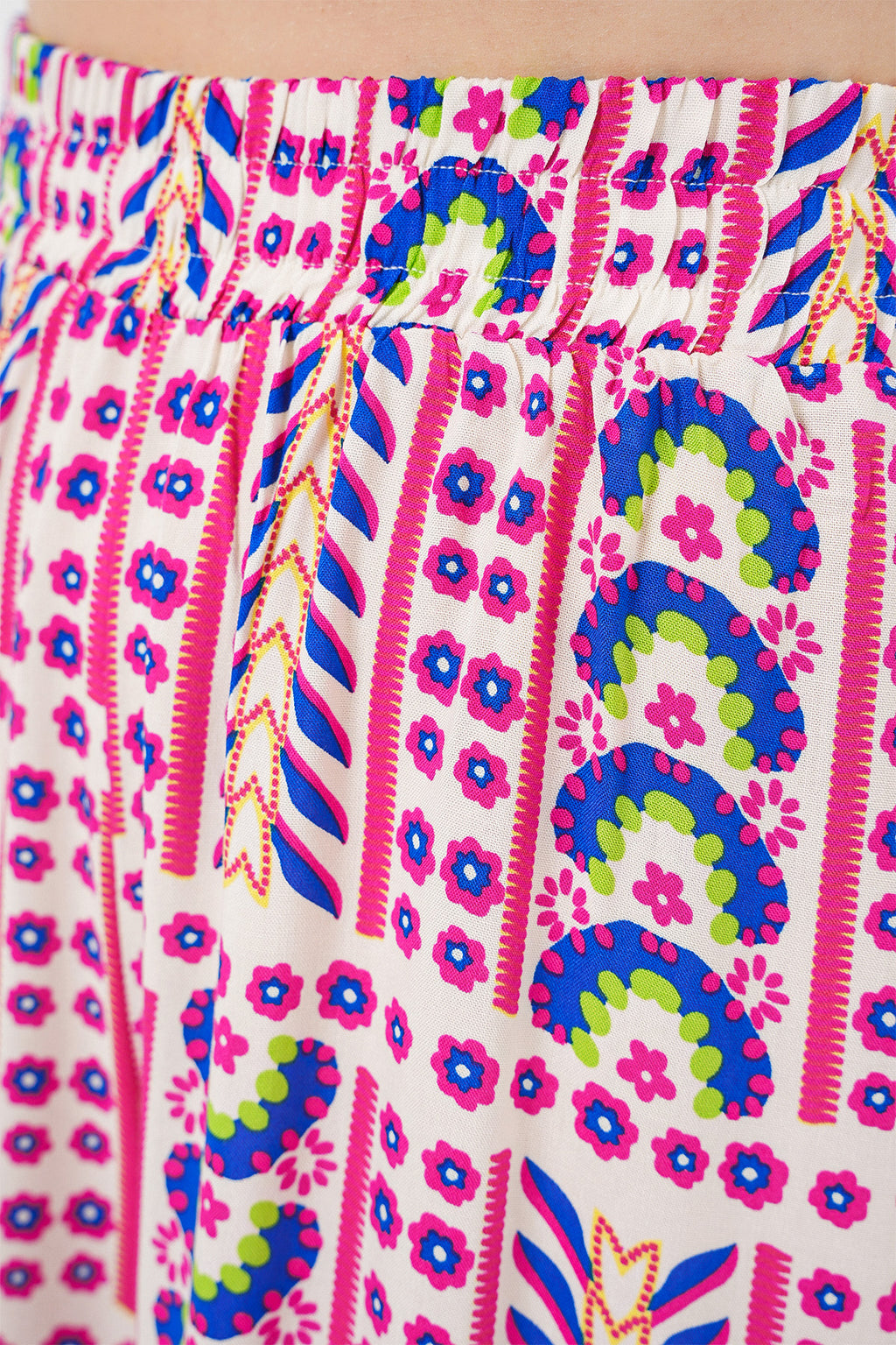 Kadın Desenli Viskon Pantolon 6749 - Fuşya