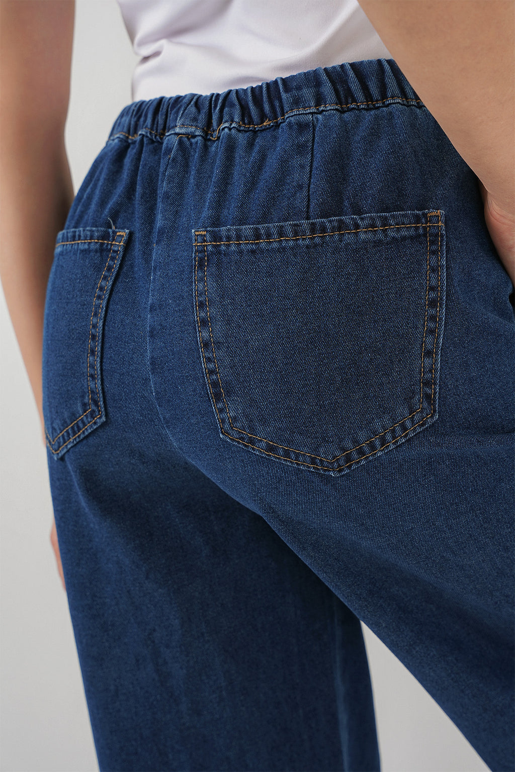 Kadın Geniş Paça Kot Pantolon 6706 - A.Lacivert