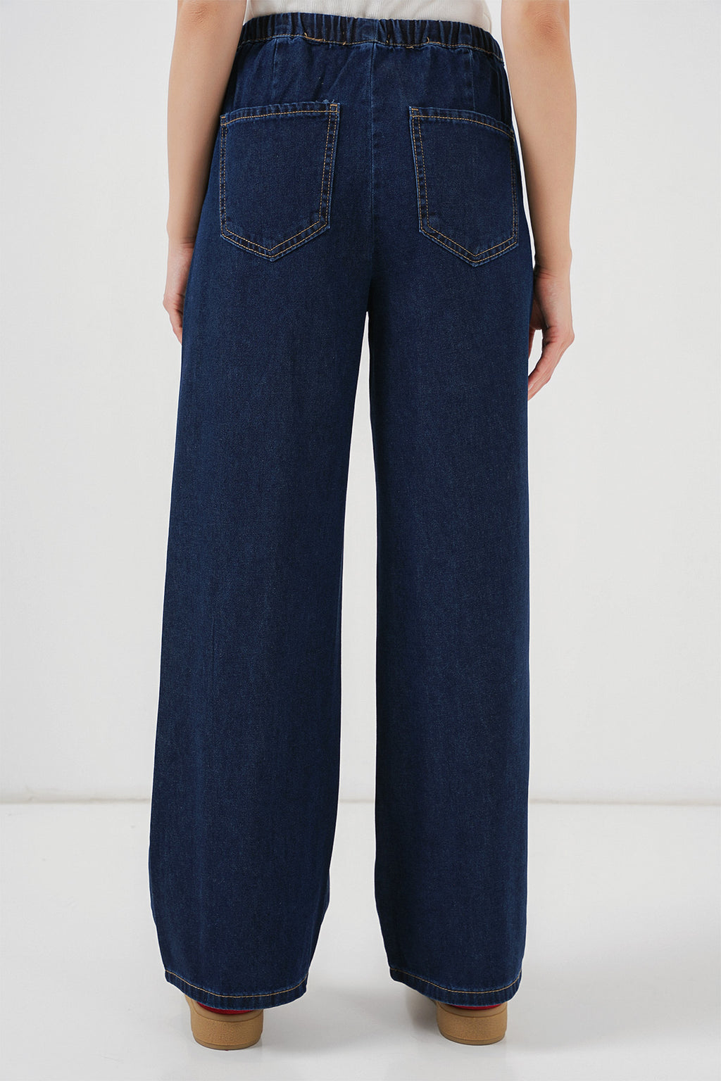 Kadın Geniş Paça Kot Pantolon 6706 - Lacivert