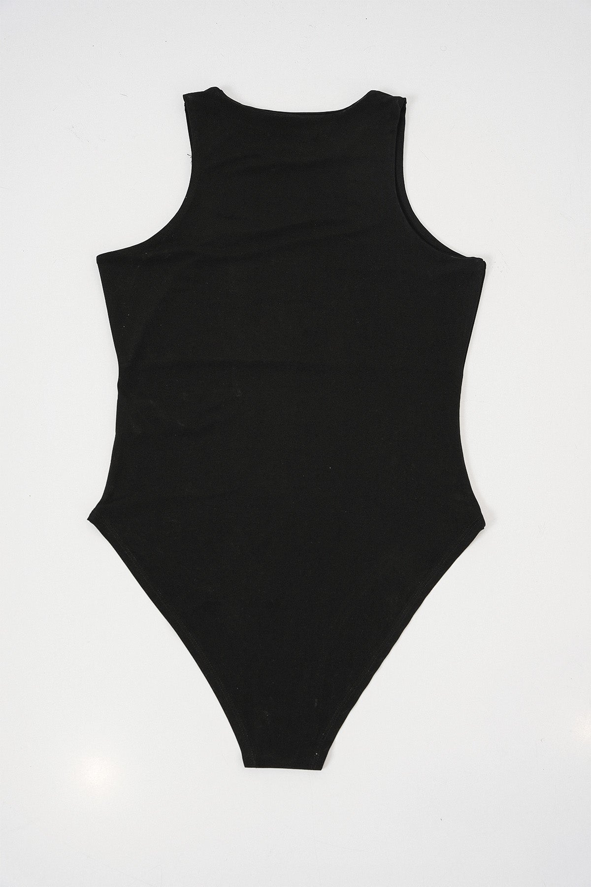 Kadın Halter Yaka Çıtçıtlı Body 972 - Siyah